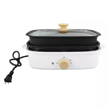 Электрический хот-пот 1200 Вт Многофункциональный Сплит Дизайн Антипригарное Покрытие Регулируемая Температура L
