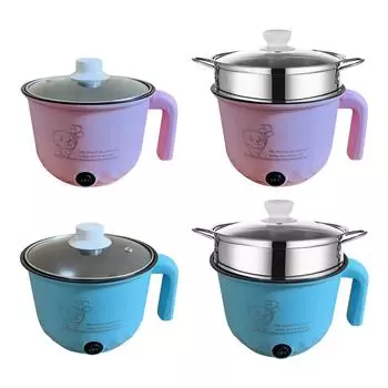 Электрический хот-пот с антипригарным покрытием 1,8 л Кухонная техника для приготовления яиц Рамен синий