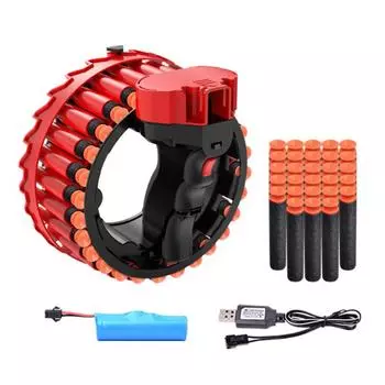 Электрический игрушечный пистолет с мягкой пулей, пусковая установка для дротиков, ручная ударная волна, боевой игрушечный пистолет, игрушка для стрельбы начинается вперед. 28 мягких шариков для детской безопасной подарочной игрушки 20*15.4*20.3cm красный