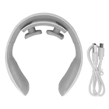 Электрический импульсный массажер для шеи, интеллектуальный голосовой массажер с 4 головками и 6 режимами, импульсный массажер для плеч и плеч