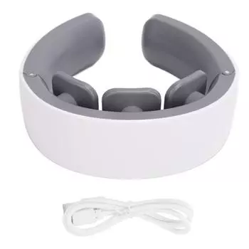 Электрический импульсный массажер для шеи с подогревом, 9 уровней, 6 режимов, 6 головок, USB-аккумулятор, TENS Pulse Neck Mas