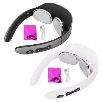 Электрический импульсный массажер для шейного позвонка, складной горячий компресс для массажа шеи White