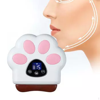 Электрический инструмент для лица Bian Stone Gua Sha, массаж лица, скребковый инструмент для ног, лица, белый