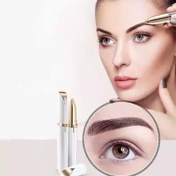 Электрический инструмент для подравнивания бровей для начинающих, автоматический электрический триммер для бровей, щетка для бритья, скребок для волос в носу, 1 шт. белый