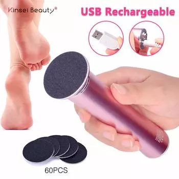 Электрический инструмент для удаления мозолей на ногах, USB перезаряжаемый беспроводной инструмент для педикюра, инструмент для ухода за пятками ног с наждачной бумагой