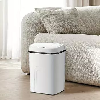 Электрический интеллектуальный мусорный бак объемом 15 л с сенсорным выключателем, бесшумным медленным закрытием, автоматической герметизацией, бесконтактными режимами очистки крышки