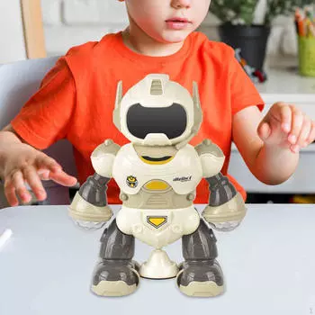 Электрический интеллектуальный робот-игрушка, звуковой и световой робот, подарки на вечеринку, мультфильм «Ходьба рано» синий