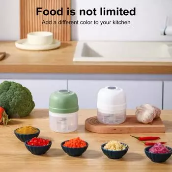 Электрический измельчитель чеснока, 100/250 мл, перезаряжаемый через USB мини-измельчитель с 2/3 лезвиями, портативный водонепроницаемый кухонный инструмент для лука и имбиря S циан