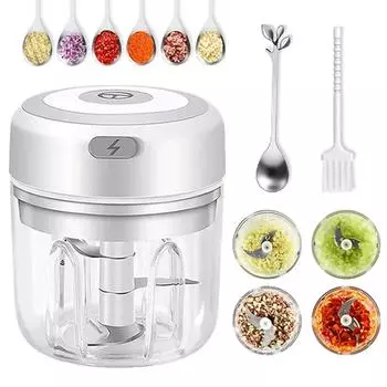 Электрический измельчитель чеснока 250 мл Мини Портативный измельчитель овощей, беспроводной кухонный комбайн Измельчитель чеснока для лука, имбиря, чили