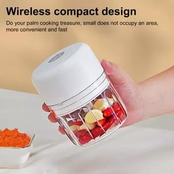 Электрический измельчитель чеснока 250 мл USB перезаряжаемый мини-овощерезка с магнитной защитой зелёный