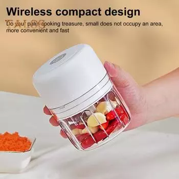 Электрический измельчитель чеснока 250 мл USB перезаряжаемый мини-овощерезка с магнитным замком безопасности чеснокодавилка для небольших кухонь автофургонов путешествий кемпинга зелёный