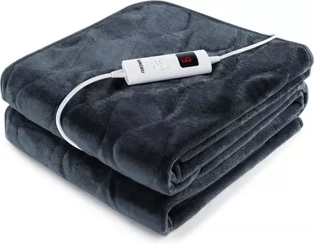 Электрический Электрический Час 6 Уровней Температуры Электрическая Энергия Полностью Перегрев PSE Отопление Зимнее Сине-Серое Одеяло, Бросок, 1-9 Таймер, Регулировка,