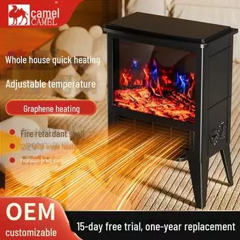 Электрический камин с имитацией пламени в европейском стиле - энергоэффективный для домашнего использования mechanical type серый