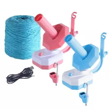 Электрический клубок пряжи автоматический, простой в использовании, подарок для вязальщиц-крючков-розовый One Size синий