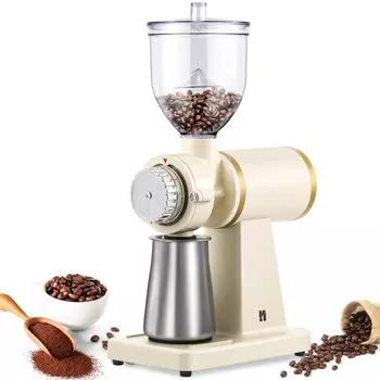 Электрический кофе Huanyu Coffee, размер частиц 8, кофе 225 г, большой, 200 Вт, подходит для домашнего и коммерческого использования, щетка для чистки из нержавеющей стали