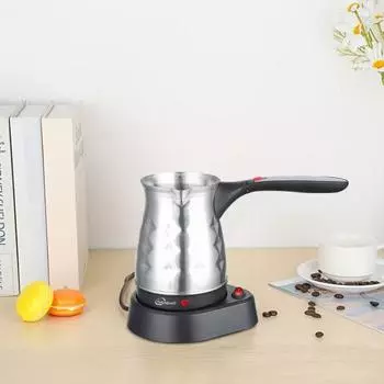 Электрический кофейник из нержавеющей стали объемом 0,5 л, кофеварка большой емкости, горшок для плавления воска, термостойкая ручка, носик для заливки без подтеков, портативная кофеварка EU C