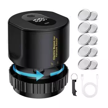 Электрический комплект вакуумного упаковщика для широкого и обычного горла или хранения и ферментации продуктов питания 1SET чёрный