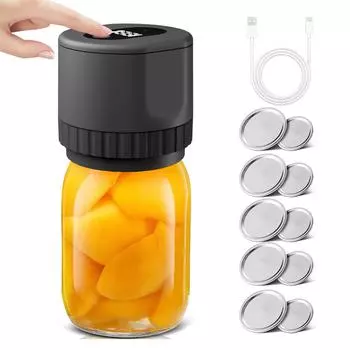 Электрический комплект вакуумного упаковщика Mason Jar Беспроводной автоматический комплект упаковщика банок для хранения продуктов питания и чёрный