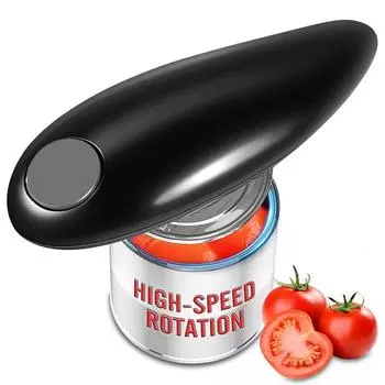 Электрический консервный нож, Автоматический консервный нож в одно касание, Ручной консервный нож и Кухонный гаджет для гладкого края, Консервные ножи чёрный