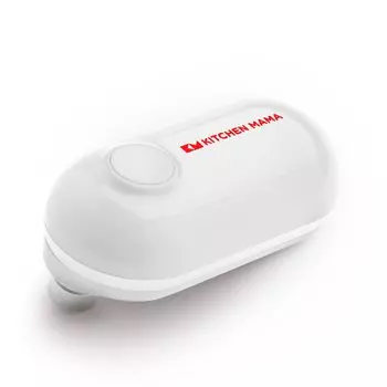 Электрический консервный нож Kitchen Mama Mini Smooth Открывает банки одним нажатием кнопки Edge — сверхкомпактный, экономит место, портативный, не требует использования рук, безопасен для пищевых продуктов.
