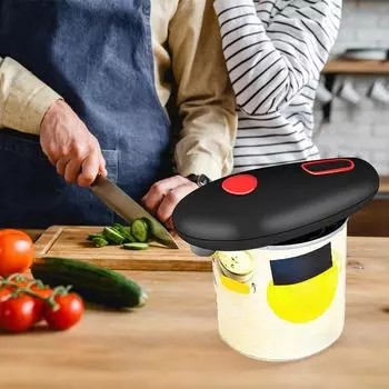 Электрический консервный нож на батарейках автоматический консервный нож экономит место мини открывалка для бутылок консервов чёрный