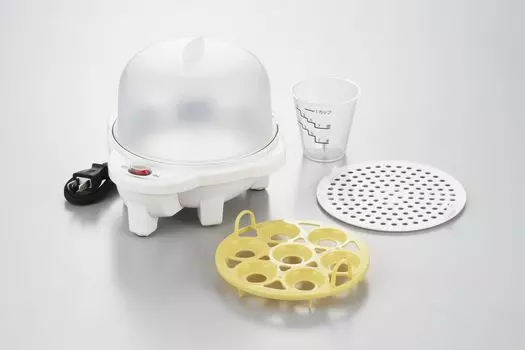 Электрический контейнер для вареных яиц Maruyama Alegre с паровой пластиной Пароварка Shumai Яйцеварка Белый Желтый AL-504DY