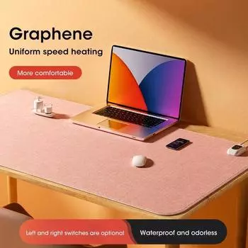 Электрический коврик для мыши с подогревом, дисплей температуры, коврик для мыши, коврик для стола, сохраняющий тепло рук зимой, офисный компьютерный стол, клавиатура