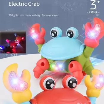 Электрический краб, идущий по веревке, светящаяся музыка, электрический краб красный