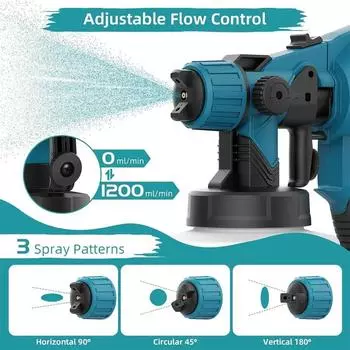 Электрический краскопульт 1400 мл, краскопульт высокой мощности 850 Вт, домашний краскопульт для самостоятельного использования, с вилкой ЕС, для автомобильной мебели, стального покрытия, аэрограф с 5 насадками