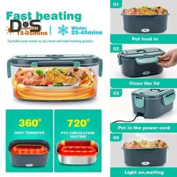 Электрический ланч-бокс, подогреватель еды, большая вместимость, легко моется, портативный, быстро нагревающийся ланч-бокс, контейнер для хранения еды US Plug