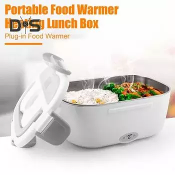 Электрический ланч-бокс, подогреватель еды, большая емкость, герметичный, быстрый нагрев, 40 Вт, подогреваемый ланч-бокс, герметичный контейнер для хранения еды US Plug темно-зеленого