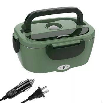 Электрический ланч-бокс с быстрым подогревом 12 В/24 В/110 В для использования на открытом воздухе, грузовик, автомобиль, зеленый зелёный