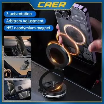 Электрический магнитный автомобильный держатель для телефона, складной, вращающийся на 360°, вакуумный держатель с присоской для приборной панели, универсальный, Tesla iPhone Magsafe