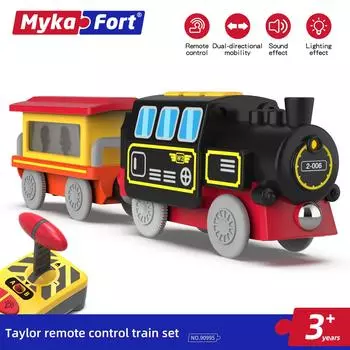 Электрический маленький поезд магнитное соединение электрический трактор голова детские игрушки совместимы с различными марками деревянных рельс подарки 90995