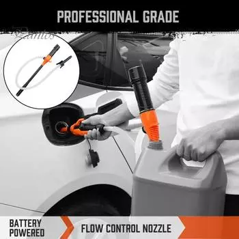 Электрический масляный насос, переносной насос для перекачки газового топлива, дизельного топлива, воды, расход 2,2 галлона в минуту, управление потоком, сифонный насос, сопло, удлиненная трубка для подачи, насос 60cm