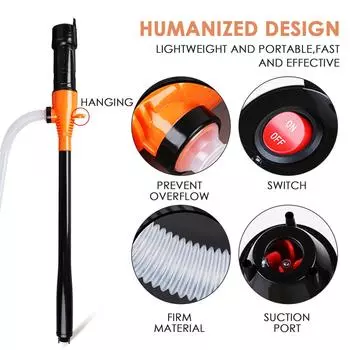 Электрический масляный насос, сифонный насос для перекачки жидкости, ручной насос, работающий от батареи, инструменты для воды, газа, портативный автомобильный сифон, бензин, топливо чёрный