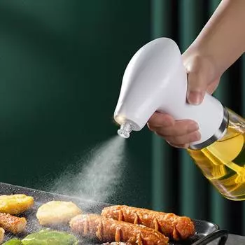 Электрический масляный распылитель 240 мл с легким равномерным распылением, хорошая герметизация, зарядка типа C, широкоугольный струйный масляный распылитель для кухни белый