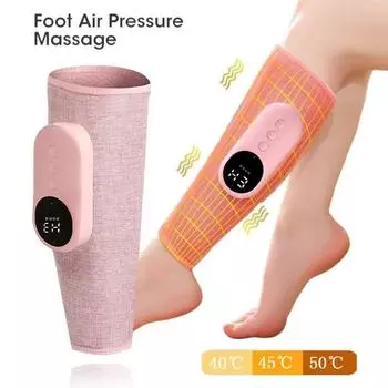 Электрический массаж мышц ног 360° Воздушный массажер для голеней Воздушная подушка Глубокий горячий компресс Разминание Расслабление Улучшение циркуляции крови Массажер для красоты тела розовый