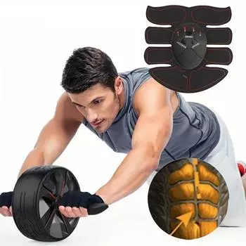 Электрический массажер беспроводной тренажер для мышц фитнес и похудения сухой массажер на батарейках чёрный