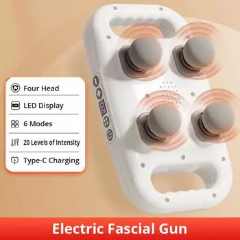 Электрический массажер для фасции, массажер для всего тела, шеи, спины, ног, мышц, релаксация, фитнес-инструмент белый