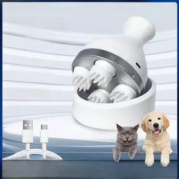 Электрический массажер для головы и головы Meridian для домашних животных – снимает головные боли и разминает напряжение English instruction manual синий