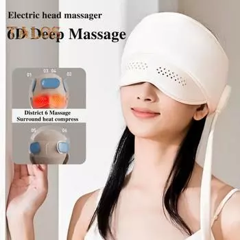 Электрический массажер для головы Электрический массажер для снятия мигрени 3-скоростная насадка для глаз Массажер для глаз и головы для снятия стресса A