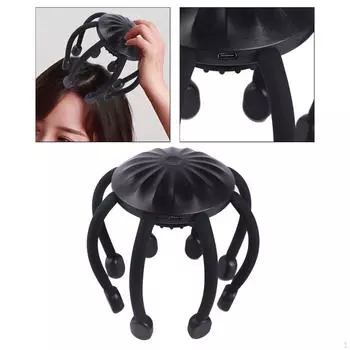 Электрический массажер для головы Массажные когти Степень релаксации Праздничный подарок Octopus Deep чёрный