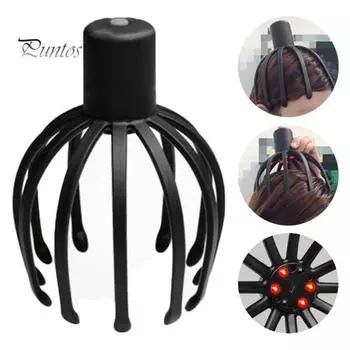 Электрический массажер для головы Octopus, глубокий массаж кожи головы, 3 режима, вибрационный массажер для головы, беспроводной портативный инструмент для массажа кожи головы Octopus Claw чёрный