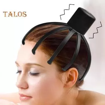 Электрический массажер для головы Octopus, перезаряжаемый массажер для кожи головы с тремя режимами вибрации, глубокий массаж кожи головы, когти для расслабления головы и коленей чёрный