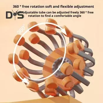 Электрический массажер для головы с 20 независимыми массажными узлами, интеллектуальным таймером, 5 режимами, регулируемый на 360 градусов массажер для кожи головы Octopus оранжевый