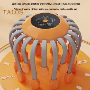 Электрический массажер для головы с 20 независимыми массажными узлами, интеллектуальным таймером, 5 режимами, регулируемый на 360 градусов массажер для кожи головы Octopus чёрный