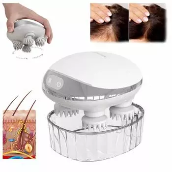 Электрический массажер для головы Scalphero, беспроводной массаж головы, терапия красным светом, водонепроницаемый массажер для тела, плеч, шеи, здравоохранение белый/чёрный