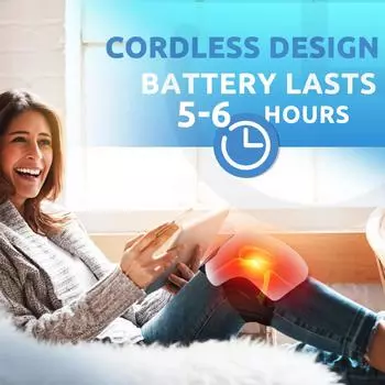 Электрический массажер для колена с подогревом, беспроводной массажер с воздушным давлением, вибрационный массажер с воздушной подушкой, кровообращение в суставах ног