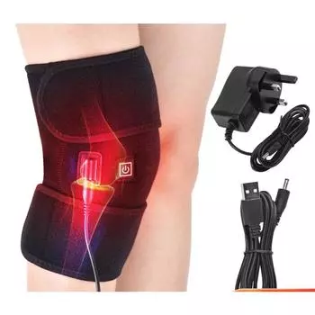 Электрический массажер для колена с подогревом, физиотерапия, нагрев суставов, вибрационные наколенники, облегчение боли, теплое обертывание, массажер для коленного локтя и ног US Plug